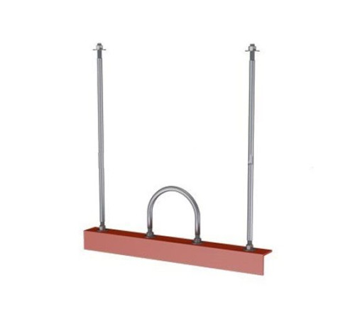 Подвески одной трубы на опорном уголке в Бобруйске