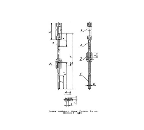 Тяги шарнирные резьбовые с муфтой для трубопроводов в Бобруйске