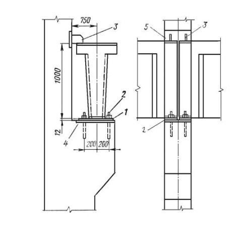 Крепления к железобетонным колоннам
