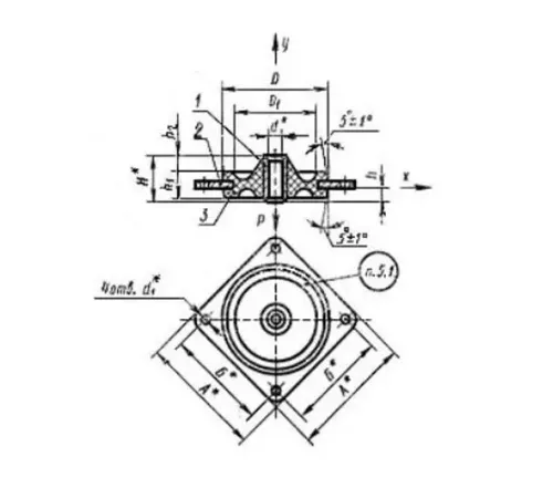 Амортизаторы приборные резинометаллические пластинчатые в Бобруйске
