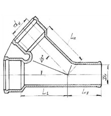 Косые чугунные тройники 45гр