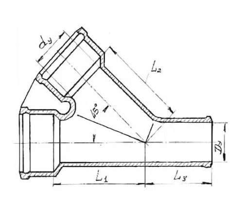 Косые чугунные тройники 45° в Бобруйске с доставкой по Беларуси