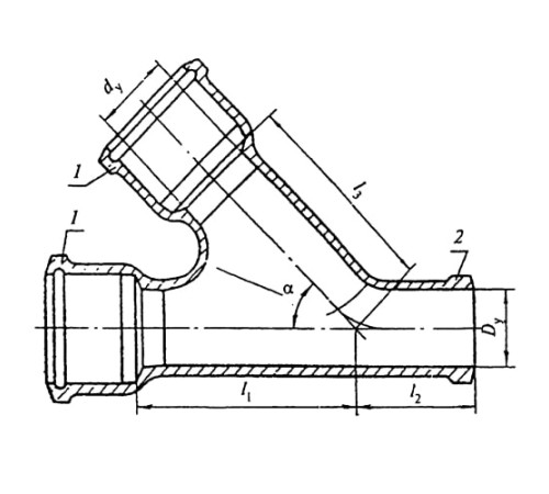 Косые чугунные тройники 60 градусов в Бобруйске