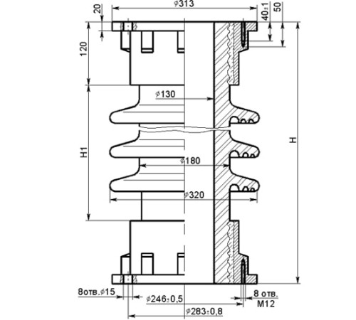 Фарфоровые армированные покрышки ПНК для конденсаторов в Бобруйске