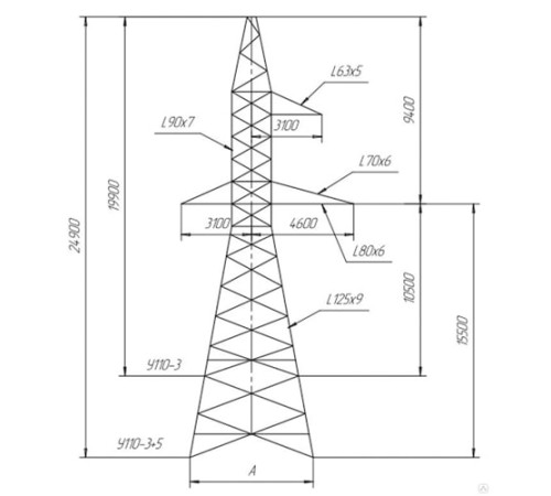 Промежуточно-угловые опоры ЛЭП в Бобруйске с доставкой по Беларуси