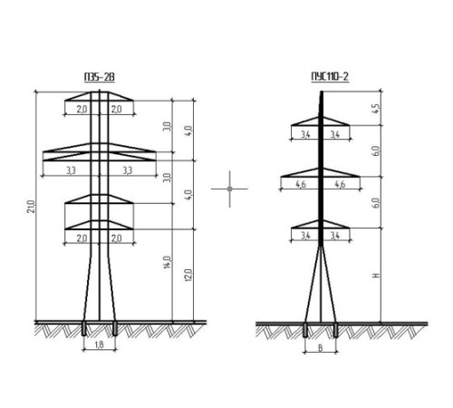 Промежуточные опоры для ЛЭП в Бобруйске и Беларуси